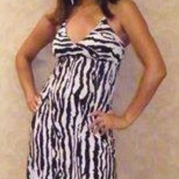 Zebra Print Halter Maxi Dress Size S   Size L - Picture 3 of 16